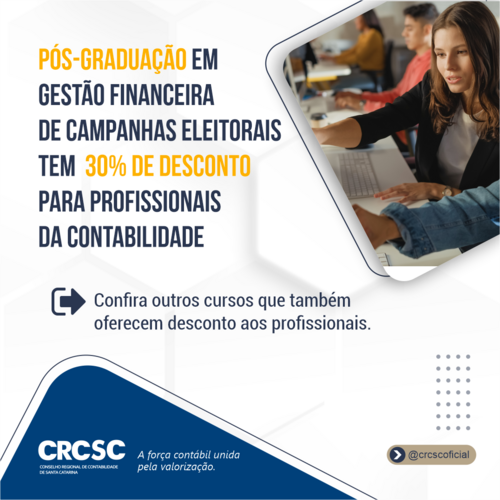 Pós-Graduação em Gestão Financeira de Campanhas Eleitorais tem desconto de 30% para profissionais da contabilidade