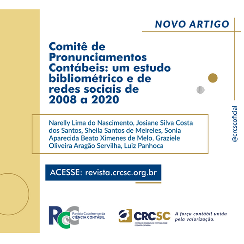 Artigo Revista RCCC: Comitê de Pronunciamentos Contábeis: um estudo bibliométrico e de redes sociais de 2008 a 2020.