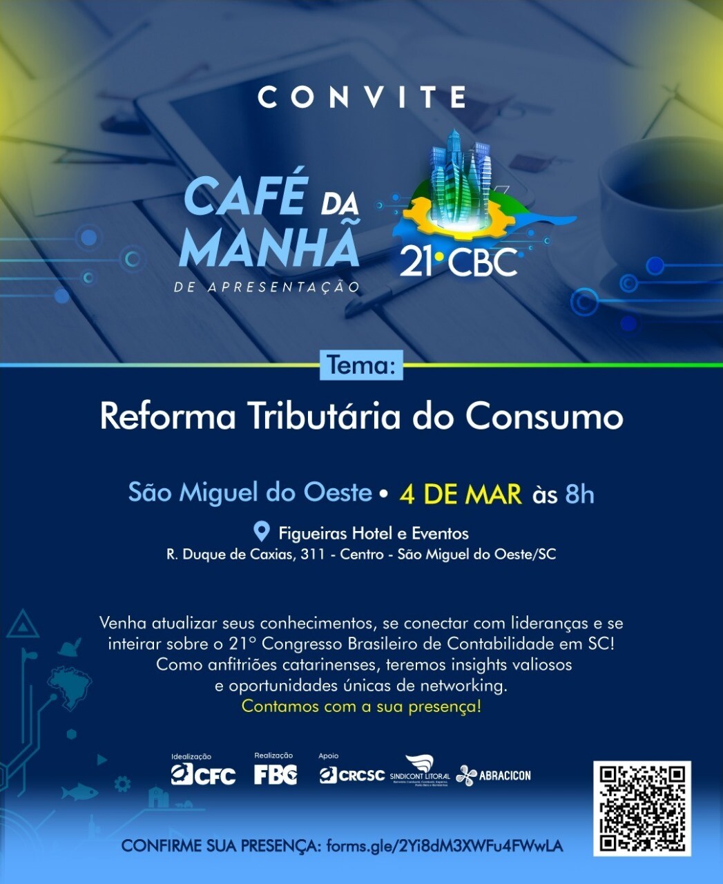 CRCSC promove evento gratuito sobre Reforma Tributária para empresários contábeis no Oeste e Extremo Oeste